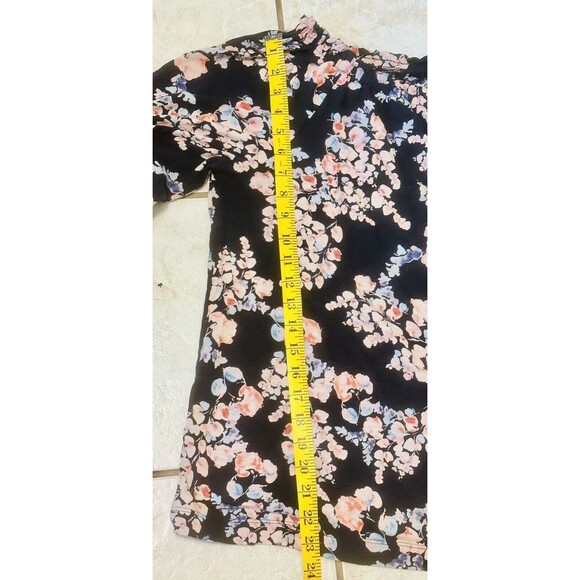 J. Jill Women's Size XL Black Floral Short Sleeve Blouse Boho Whimsigoth Office - Picture 8 of 11